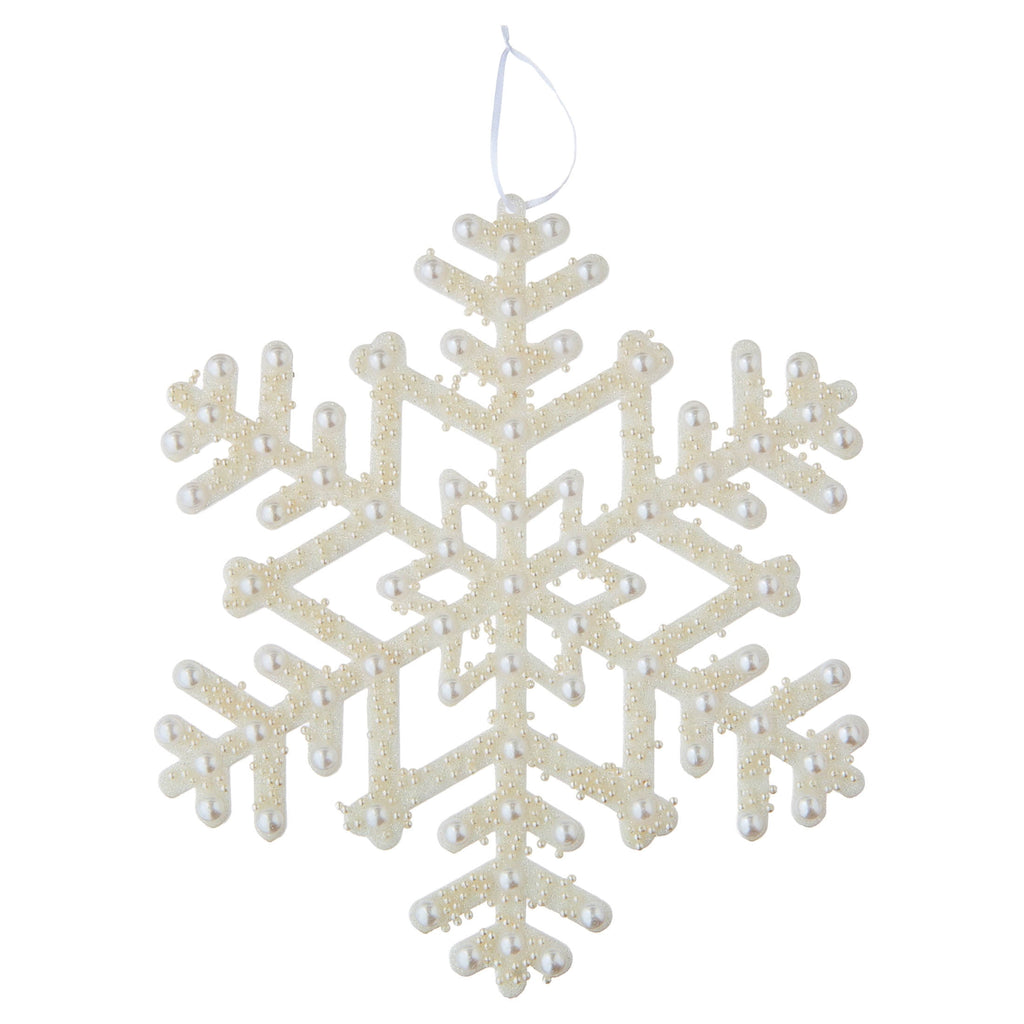 White Pearl Jumbo Snowflake Christmas Ornament, 14", by Holiday Time