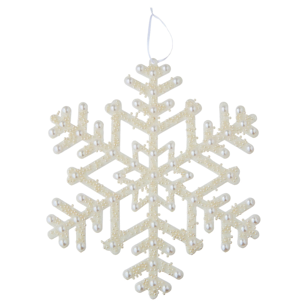 White Pearl Jumbo Snowflake Christmas Ornament, 14", by Holiday Time