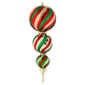 Red/Green/Gold Jumbo Finial Shatterproof Christmas Ornament, 23", by Holiday Time
