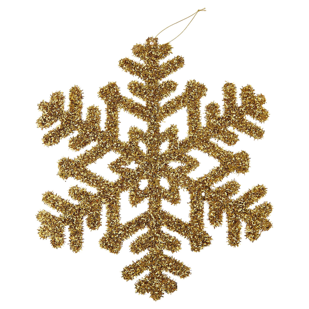Gold Jumbo Tinsel Snowflake Christmas Ornament, 14", by Holiday Time