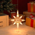 JeashCHAT Christmas Decorations Star Christmas Window Lights with Suction Cup Battery Operated Christmas Lights, LED Lighted Star Window Lights for Holiday Xmas Party Decor, Warm White
