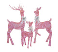 Jingle Joy 5FT Lighted Outdoor Christmas Deer Set – 3-Piece LED Reindeer Family with Twinkling Lights, Weather-Resistant Yard Decor with Stakes - Pink