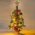 Joyfy 24in Prelit Tabletop Christmas Tree with Decoration Kit (Gold, Battery Operated)