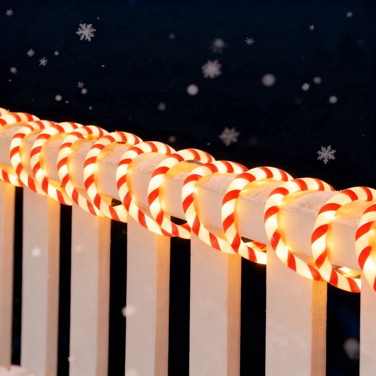 Joyfy 40FT 360 LED Candy Cane Rope Lights Christmas Outdoor Decoration Light,Red and White Christmas Lights Led Lights Light Up Candy Canes for Christmas Yard Holiday Decor