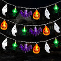 Katinyos Halloween Lights Decor,16 FT 40 LED 3D Pumpkin Bat Ghost Battery Operated String Lights with 8 Lighting Modes