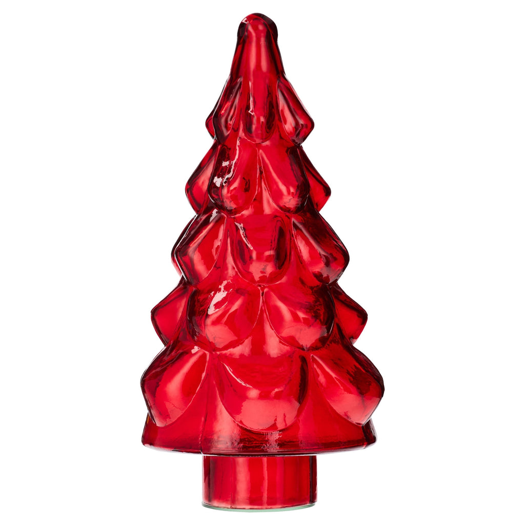 Large Glass Tree Christmas Decoration, Red, 15", by Holiday Time