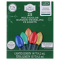 Indoor/Outdoor 25-Count LED Random Twinkling C9 Christmas String Lights, Multicolor, Green Wire, 14', by Holiday Time