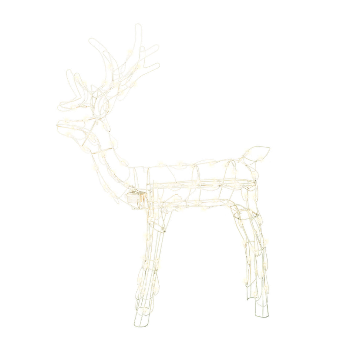 Indoor/Outdoor Animated Light-Up Standing Buck Silhouette Christmas Decoration with 105 LED Lights, Warm White, 48", by Holiday Time