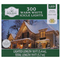 Indoor/Outdoor 300-Count LED Christmas Icicle Lights, Warm White, White Wire, 18', by Holiday Time