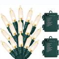 LOENDE Christmas Lights, 34ft 100 LED Outdoor String Light, 3AA Battery Operated String Light for Home Garden Xmas Tree Decor, 2 Pack