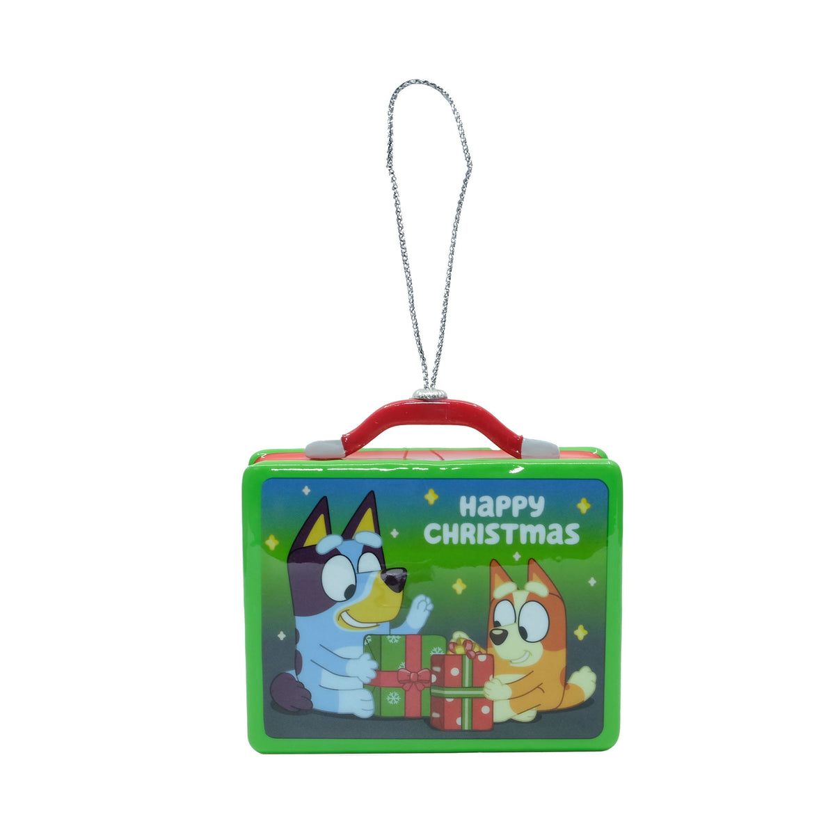 Bluey Happy Christmas Tin Lunch Box Figural Christmas Tree Ornament