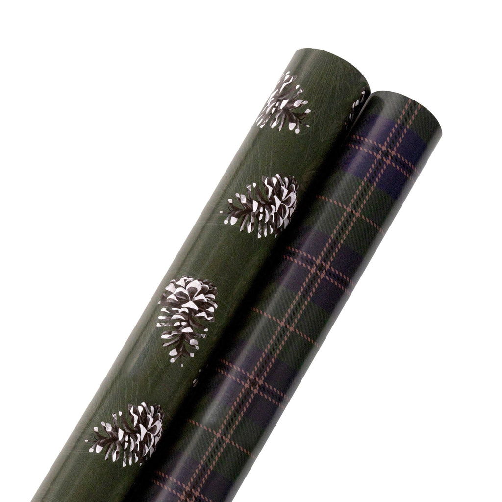LaRibbons 30" x 33' Christmas Wrapping Paper Kraft Reversible Gift Wrap (2-pack)