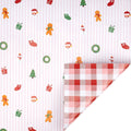LaRibbons 30" x 33' Christmas Wrapping Paper Jumbo Roll, Christmas Cuties on Stripes and Merry Checks