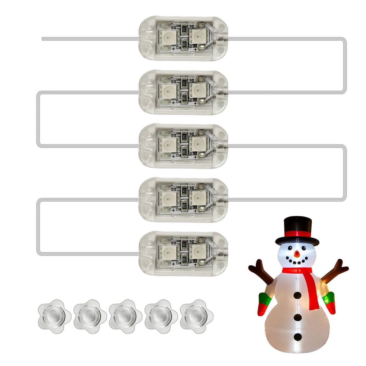 Light Strip,LED Module, Waterproof 5led Inflatable Light Strip, Plastic Small LED Light with 9.8ft Cable for Yard Holiday Inflatables