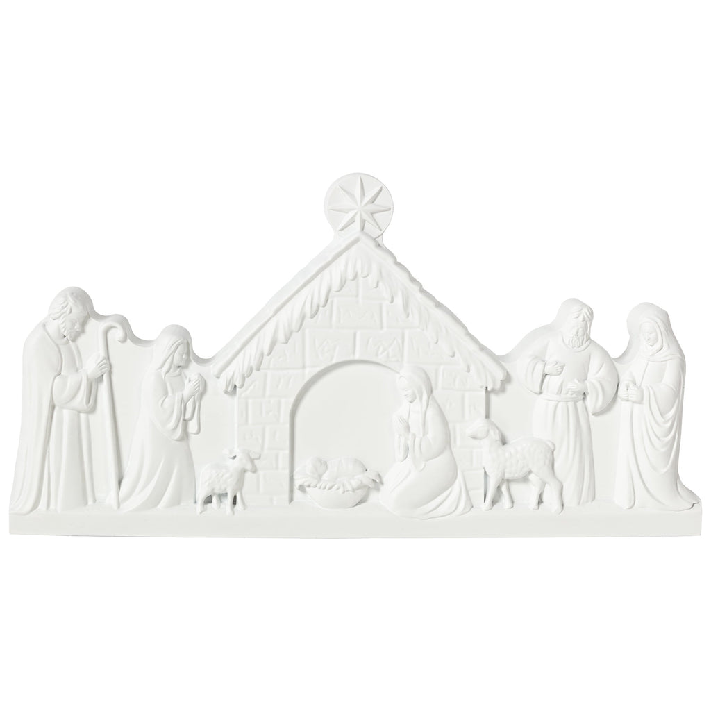 Nativity Scene Christmas Decoration, White, 12" x 6.5", by Holiday Time
