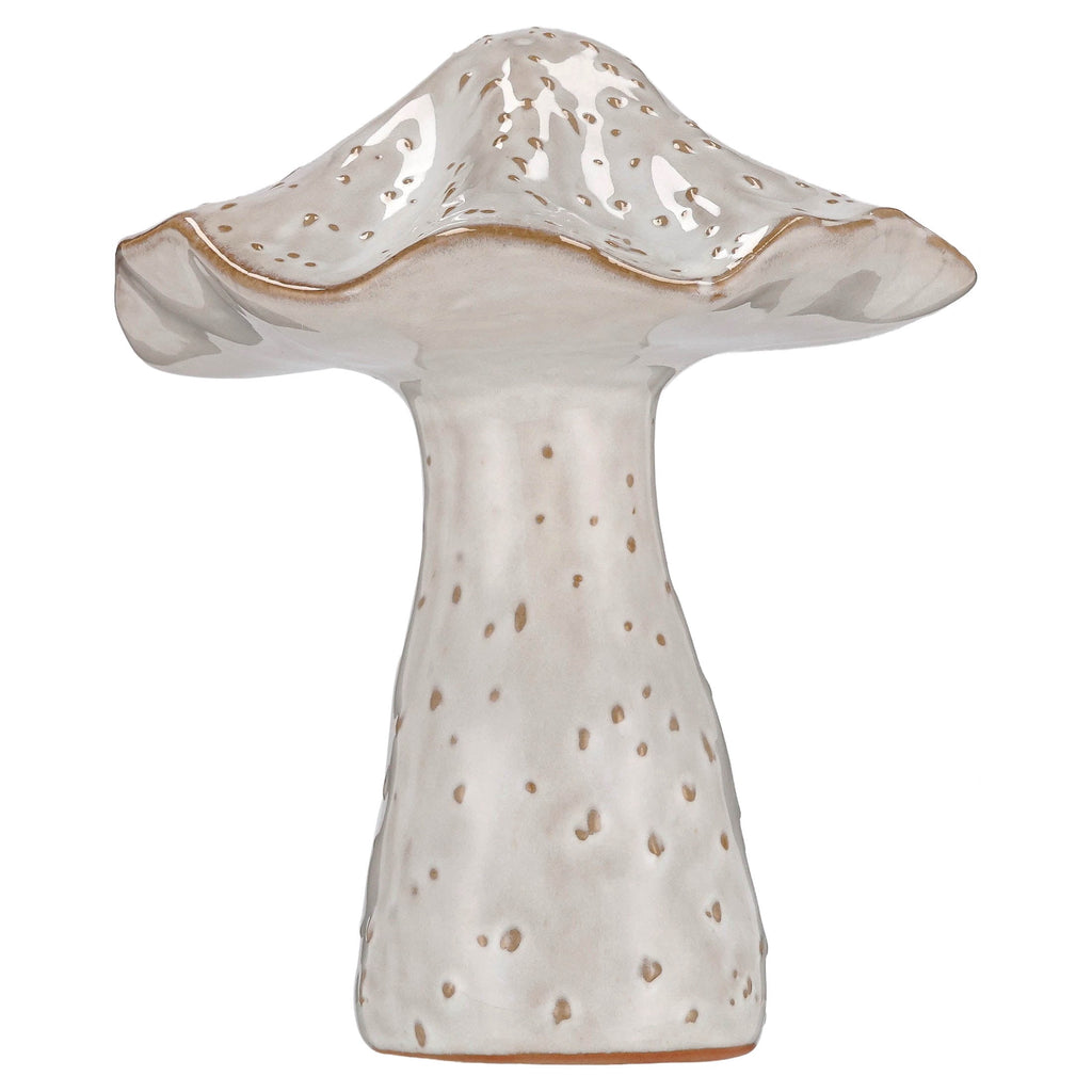 Medium Ceramic Mushroom Christmas Decoration, White, 6.5", by Holiday Time