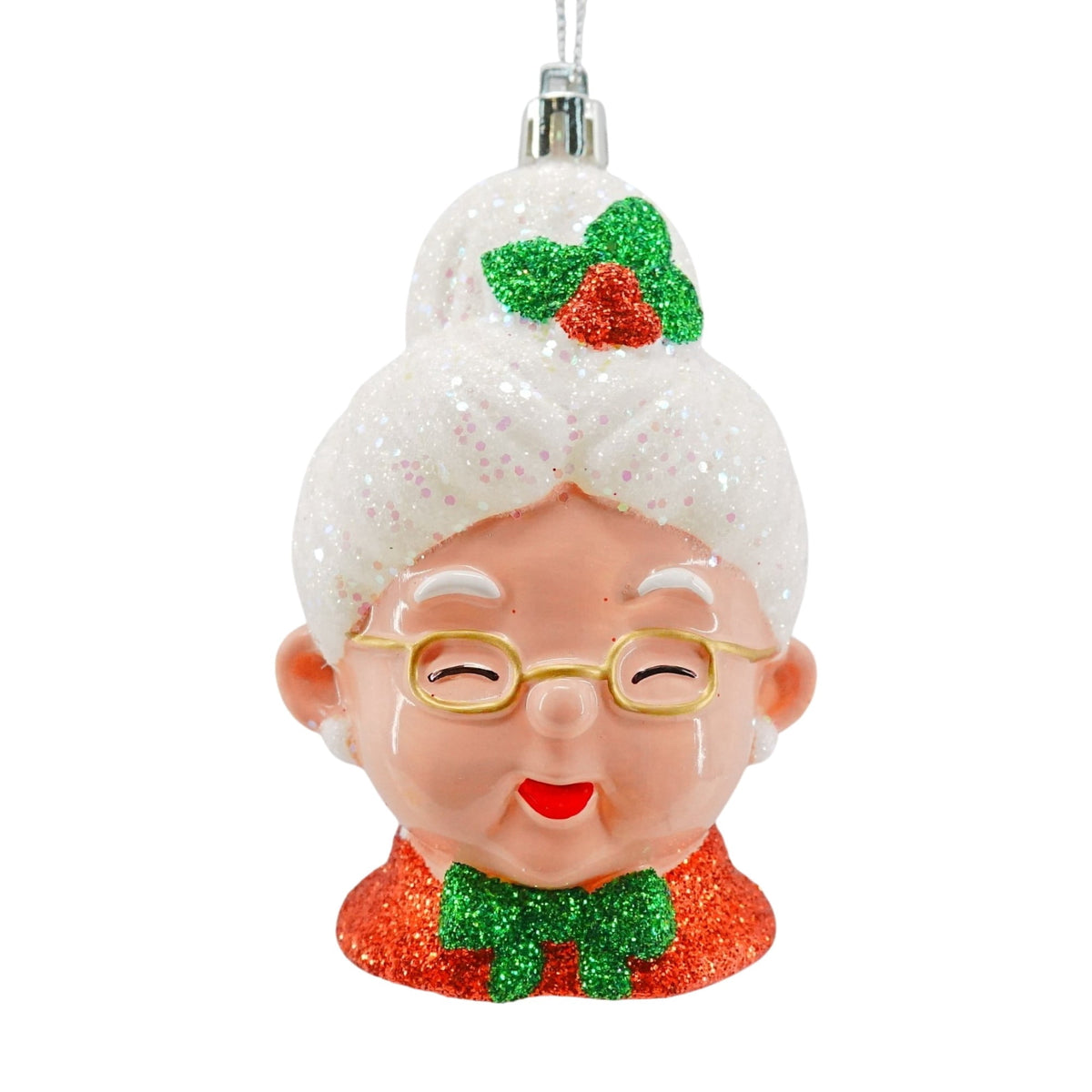 Multicolor Glitter Mrs. Claus Christmas Ornament, 4", by Holiday Time