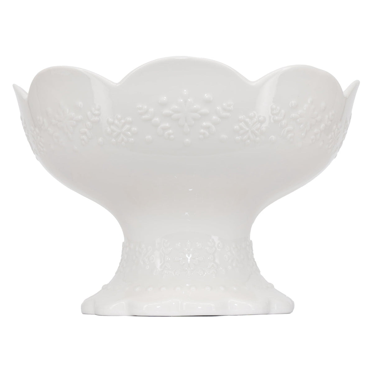 My Texas House Footed Bowl, 10 inches, White, Christmas
