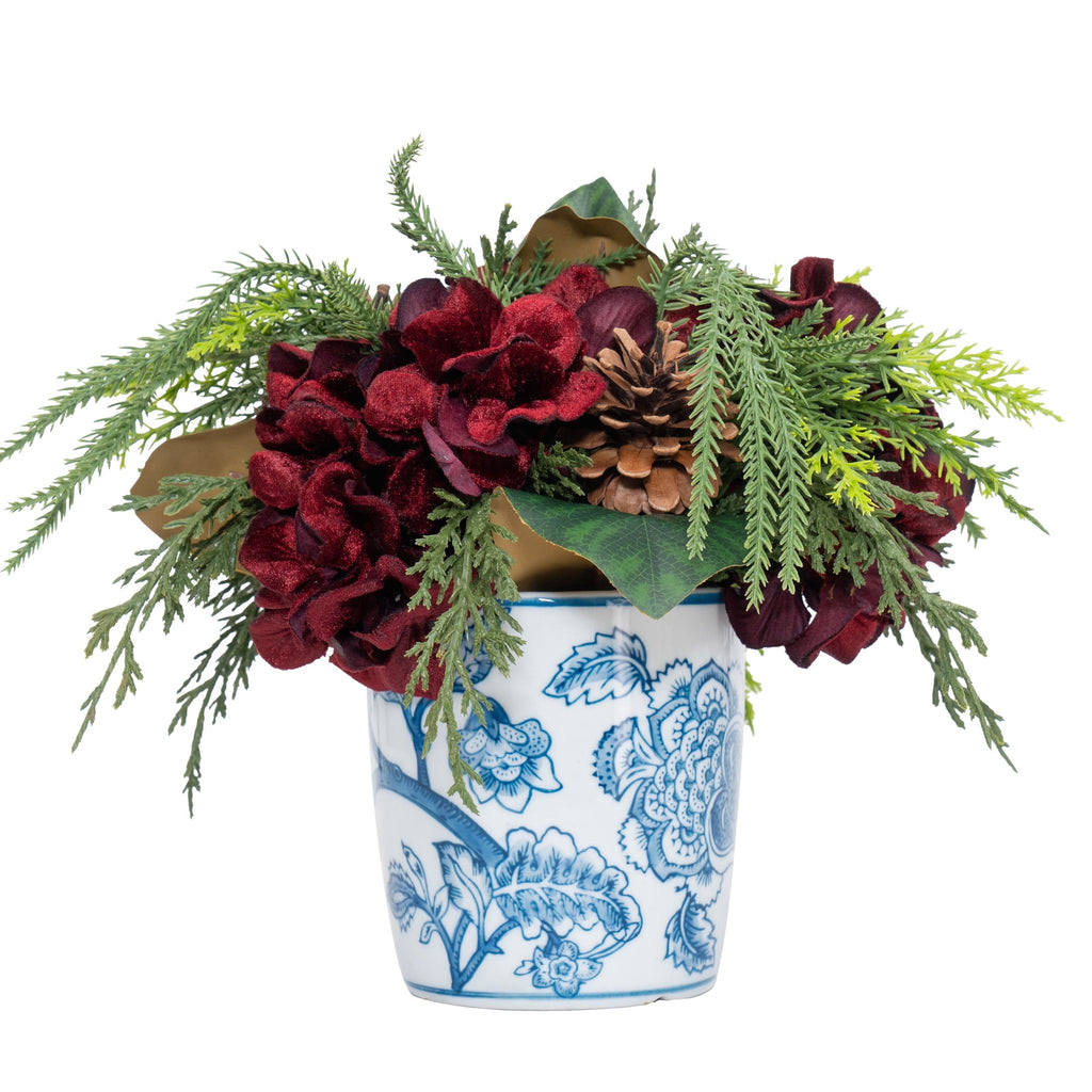 My Texas House Christmas Arrangement in Ceramic Pot, Multicolor, 11"
