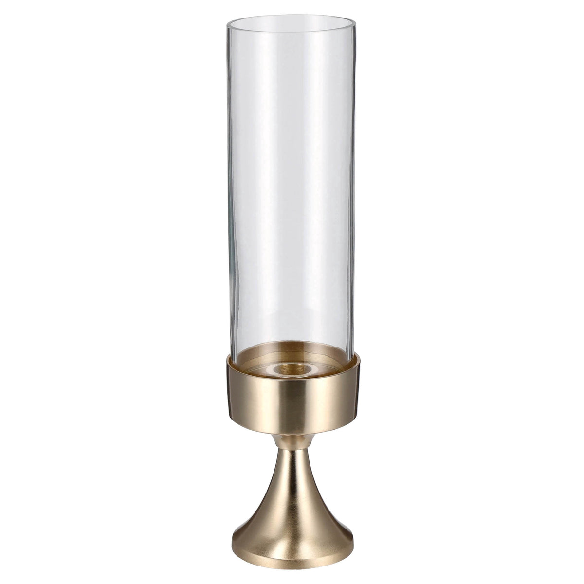 My Texas House Metal and Glass Clear Candle Holder, 12"