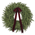 My Texas House Natural Feel Cedar Artificial Christmas Wreath with Bow, Green, 22"