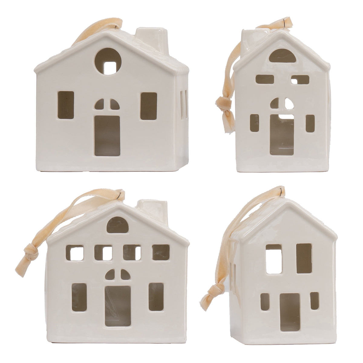 My Texas House 4-Count White House Christmas Ornaments