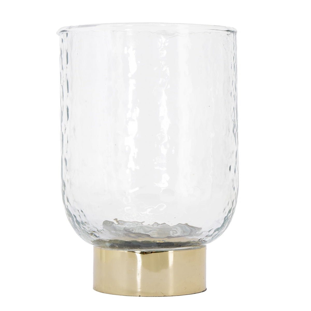 My Texas House Clear and Gold Glass Christmas Votive Candle Holder, 4"