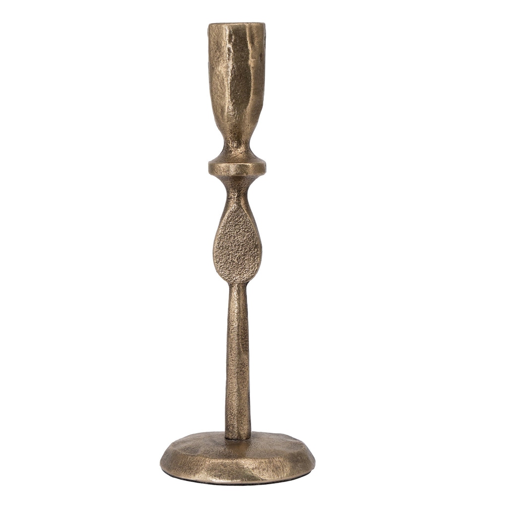 My Texas House Gold Christmas Taper Candle Holder, 9"