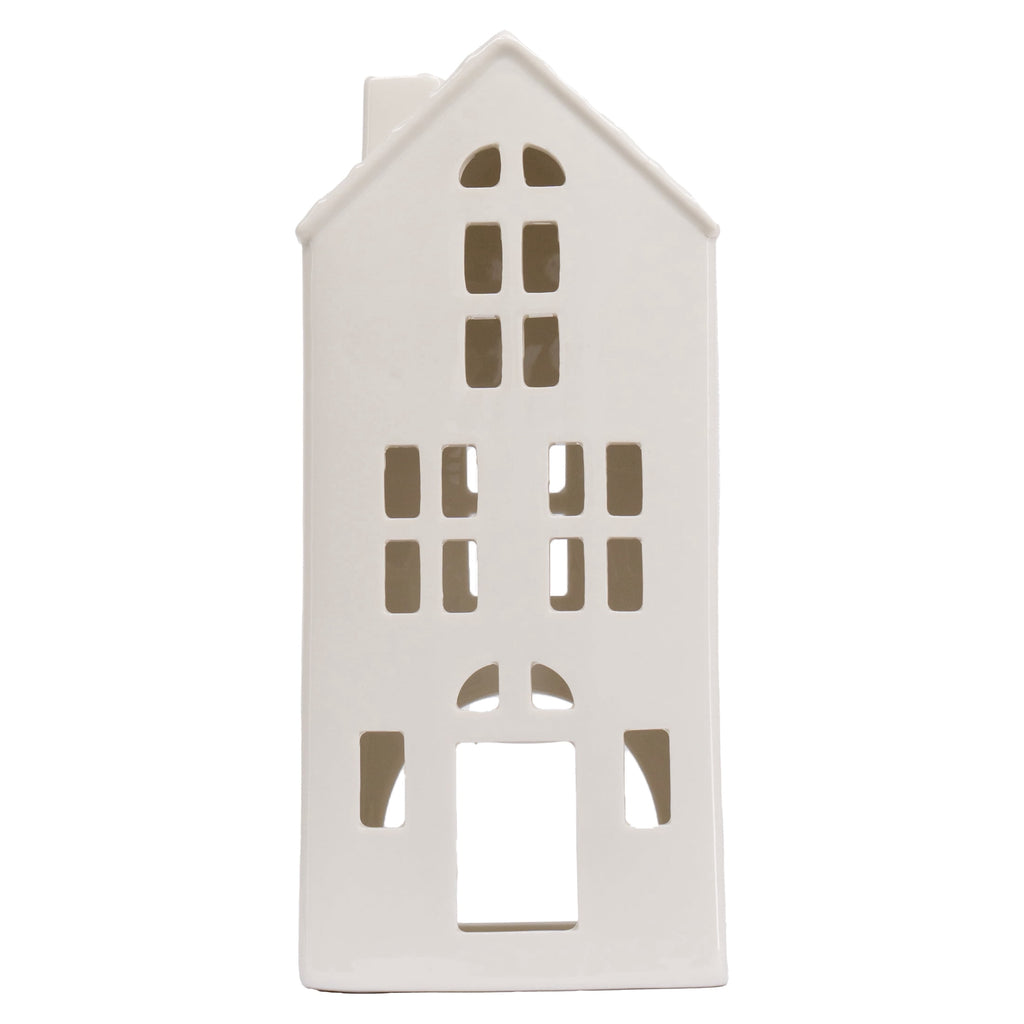 My Texas House Ceramic House Christmas Decoration, White, 8"