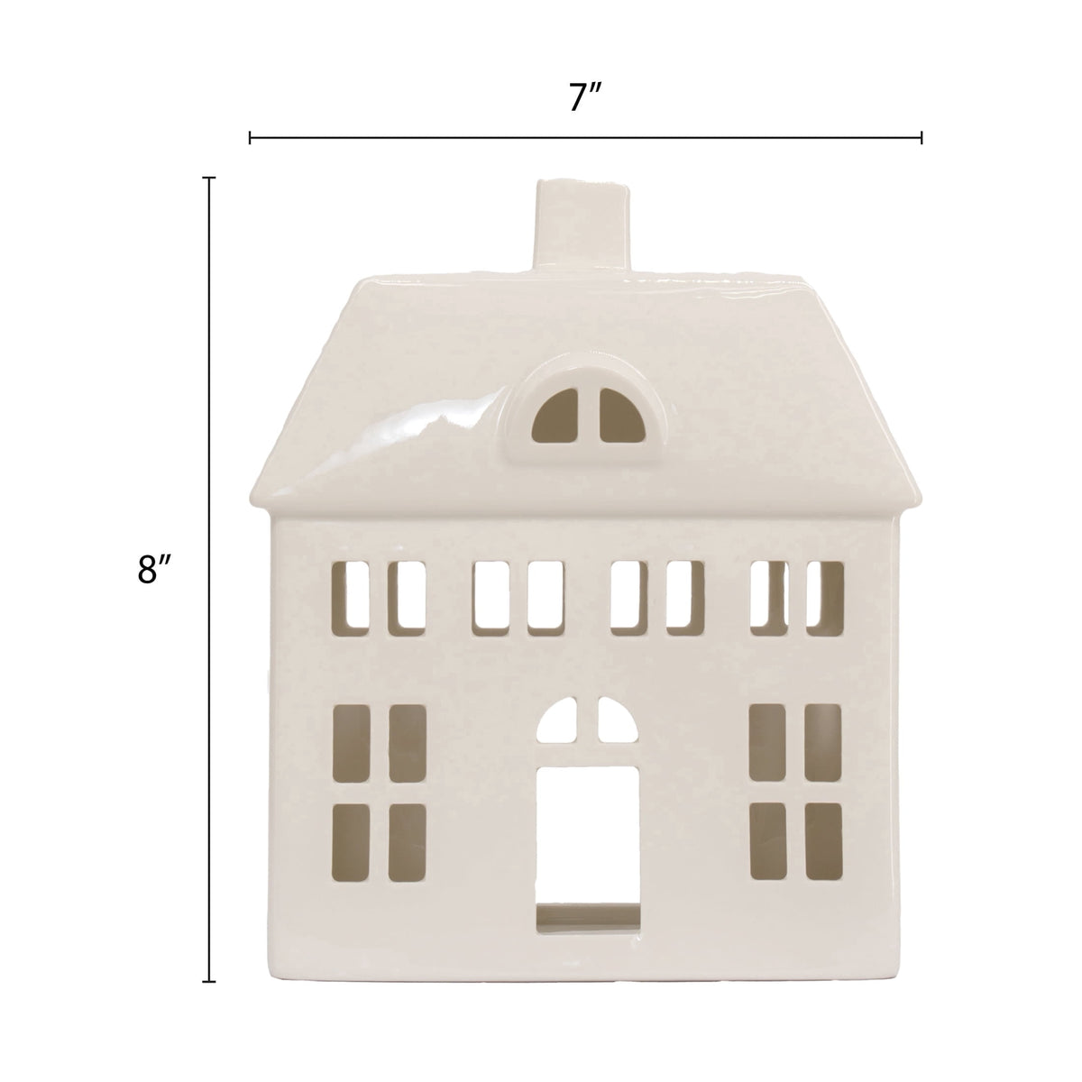 My Texas House Ceramic House Christmas Decoration, White, 8"