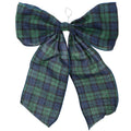 My Texas House Blue and Green Plaid Decorative Christmas Bow, 15"