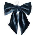 My Texas House Blue Velvet Decorative Christmas Bow, 9"