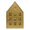 My Texas House Metal House Tealight Candle Holder Christmas Decoration, Gold, 8"
