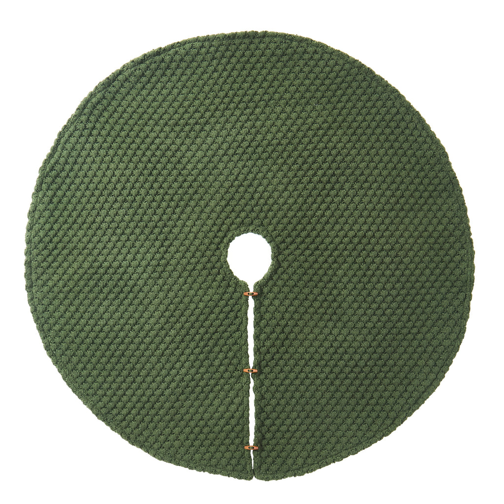 My Texas House Ralph Textured Knit Christmas Tree Skirt, Green, 52"