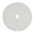 My Texas House Ruffle Ivory Velvet Christmas Tree Skirt, 60"