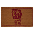 My Texas House Natural and Red Santa Outdoor Coir Christmas Doormat, 18" x 30"