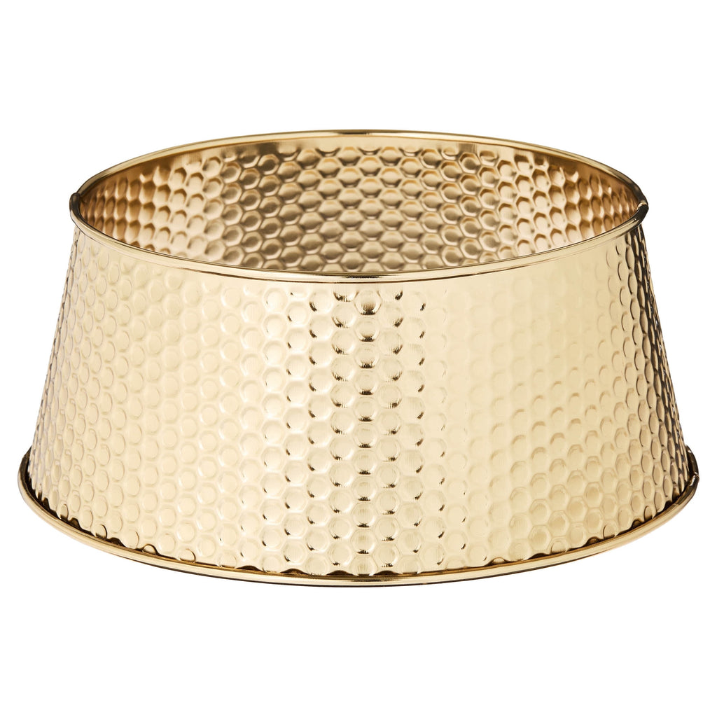 Metal Hammered Mini Christmas Tree Collar, Gold, 9", by Holiday Time
