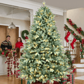 Makeatree 6FT Prelit Blue Spruce Artificial Christmas Tree w/ 500 LED Lights,1878 PE&PVC Branch Tips