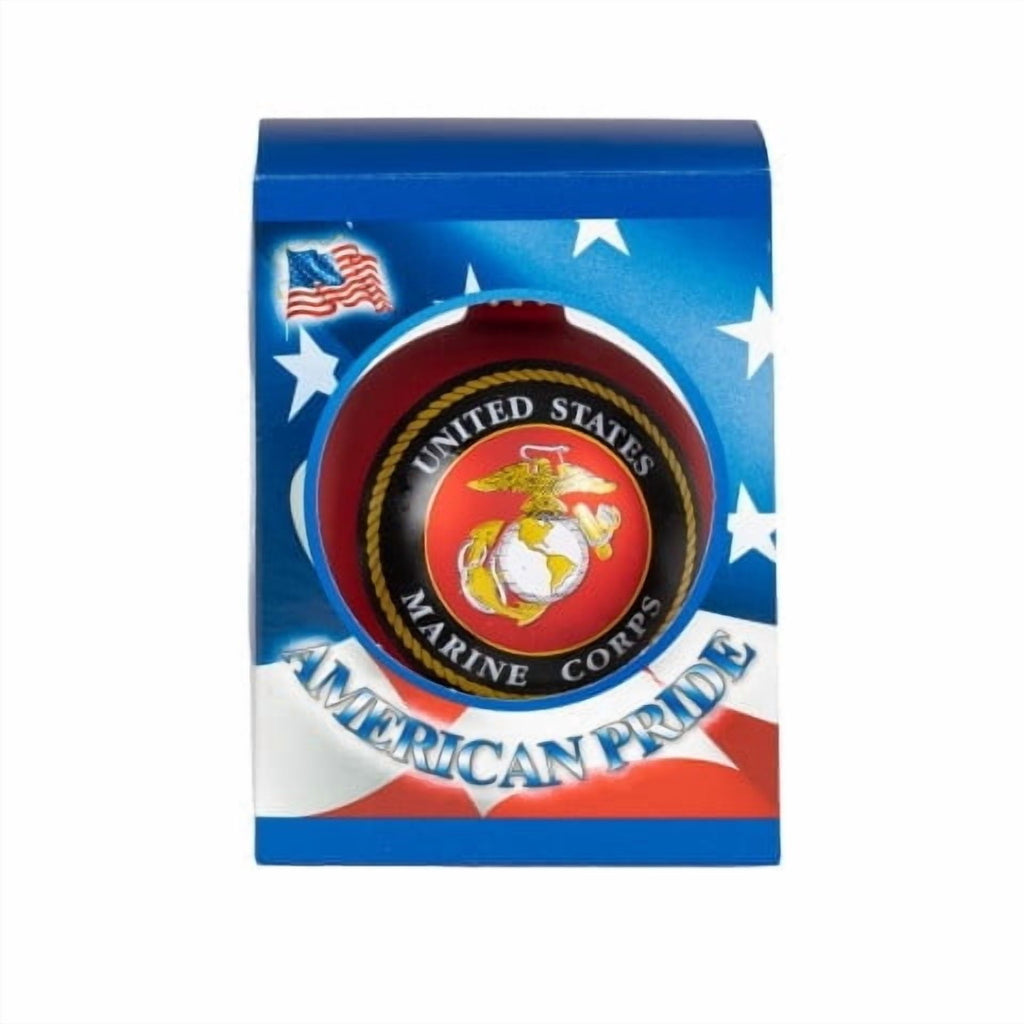 Matte Red United States Marine Glass Ball Christmas Ornament, 3.8", by Holiday Time