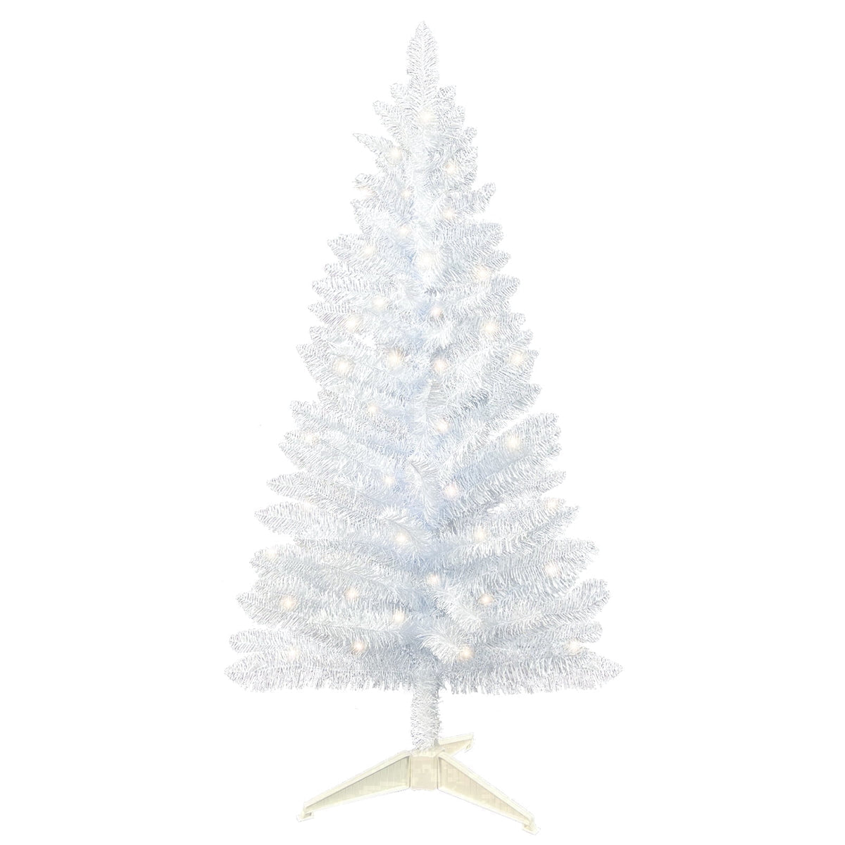 Mayhihi 4FT White Small Christmas Tree with Lights, Artificial Xmas Trees for Home Office