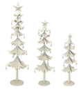 Melrose Cascading Jeweled and Glittered Christmas Metal Trees - 33" - Set of 3