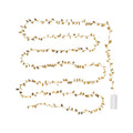 SLYNSHome 20 LED Christmas Leaf Garland String Lights Ornament,6.56 Ft Xmas Gold Leaves Garland String Lamps Battery Operated Xmas Fairy Lights for Holiday Christmas Home Party Decoration