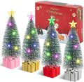 Mini Christmas Tree with Lights, 4 Pack Tabletop Christmas Trees