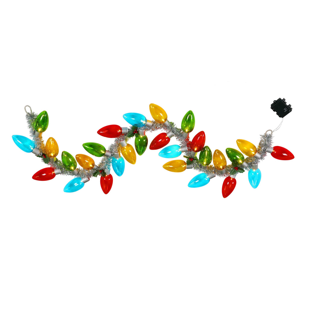 Mr. Christmas 6 ft. Retro C9 Bulb Garland - Multi-color