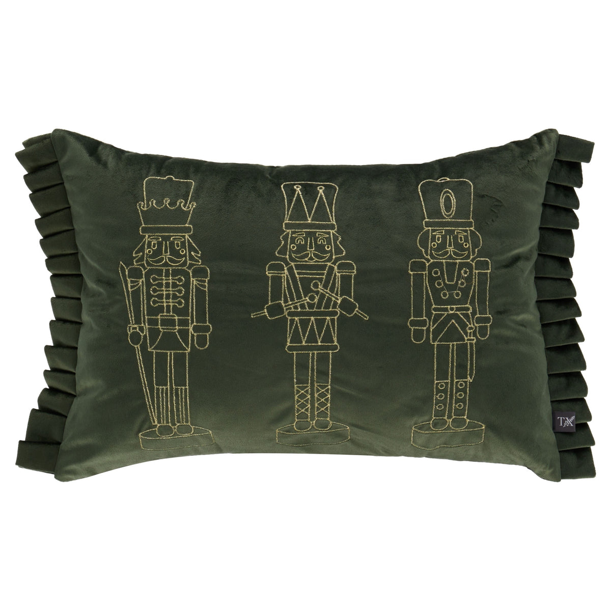 My Texas House Nutcracker Decorative Christmas Pillow, Green, 20" x 14"