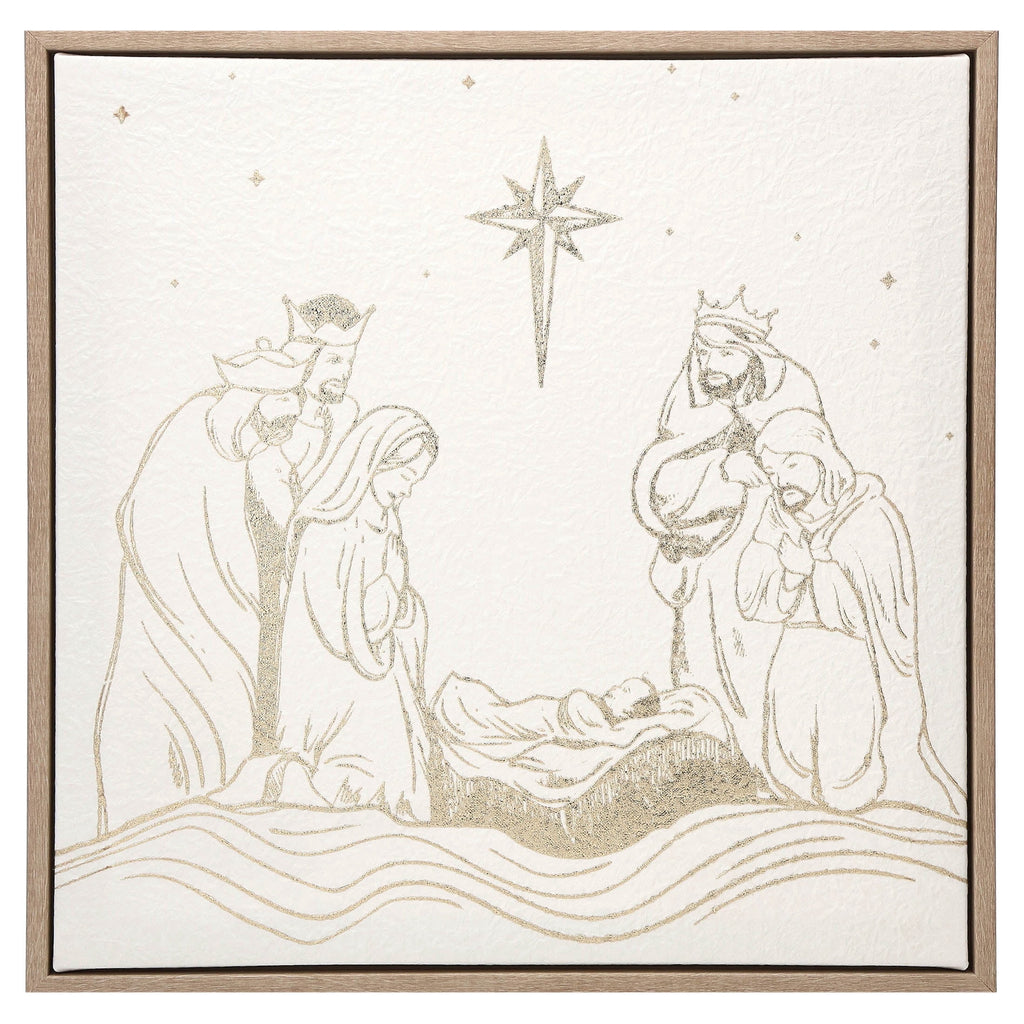 Nativity Scene Framed Christmas Wall Art, Multicolor, 12" x 12", by Holiday Time
