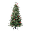 National Tree Company 4.5 ft. Feel Real® Artificial Christmas Tree, Green, Virginia Pine, Red Berries, Pine Cones, Includes Stand