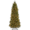 National Tree Company 6.5 ft. Pre-Lit Feel Real® Artificial Pencil Slim Christmas Tree, Jersey Fraser Fir, Green, Clear Lights, Includes Stand