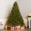 National Tree Company 9 ft. Pre-Lit Jersey Fraser Fir Full Artificial Christmas Tree, 1,500 Clear Lights, 4,804 Tips, Includes Stand, Green