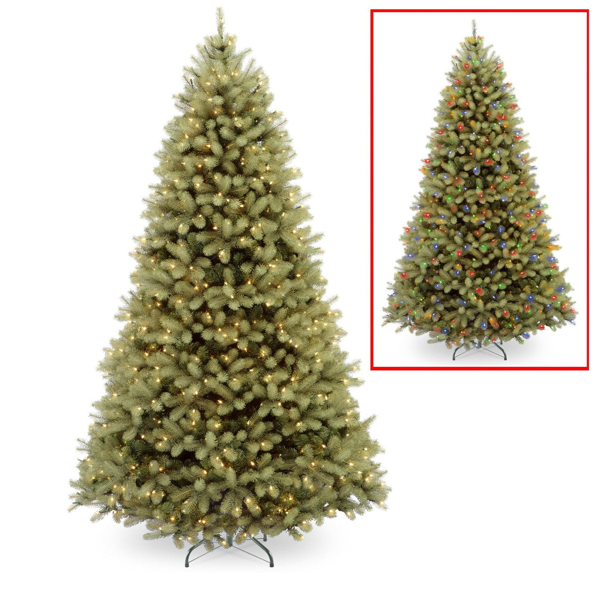 NATIONAL TREE COMPANY 9 FT PRE-LIT DOWNSWEPT DOUGLAS FIR ARTIFICIAL TREE - GREEN